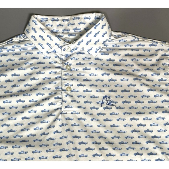Rhoback Other - Rhoback M Medium Short Sleeve Polo Shirt Golf Stretch The Truck AOP Trucks Print